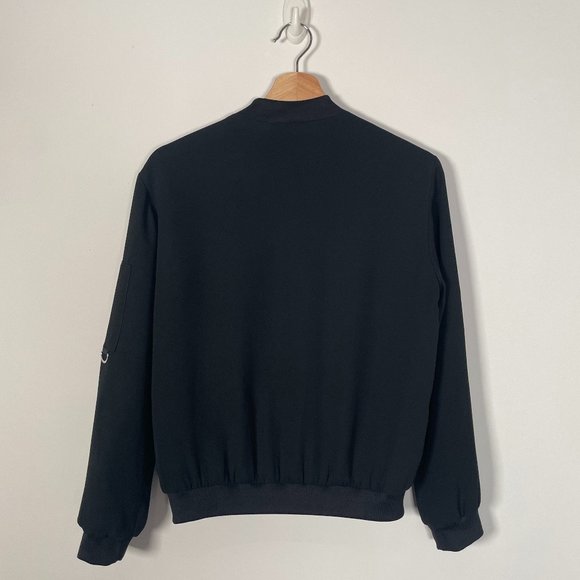 Zara Black Bomber Zip-up Lined Jacket XS - Picture 2 of 10